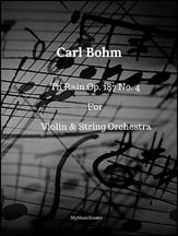 Bohm The Rain Op. 187 No. 4 for Violin and String Orchestra Orchestra sheet music cover